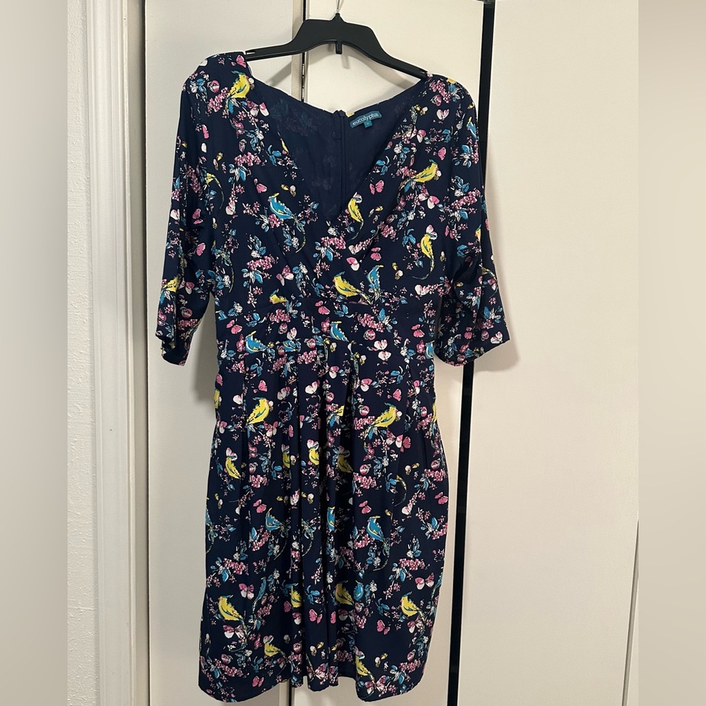 Floral and Bird Patterned Dress